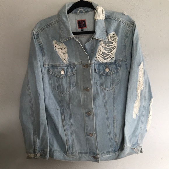ripped up jean jacket